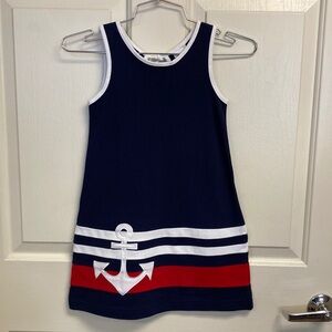 Florence Eiseman Navy and Red Anchor Dress NWT Size 5